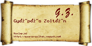 Gyöpös Zoltán névjegykártya